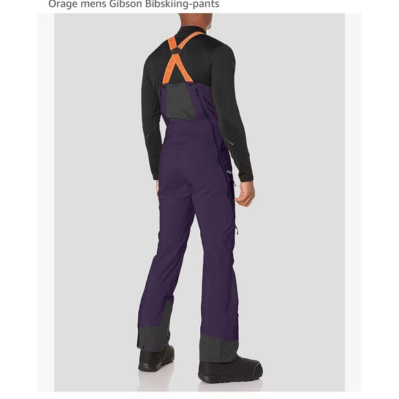 Orage Men’s Ski Snow Bib Pants Purple/Black Sz Large Waterproof Technical Shell - Picture 15 of 16
